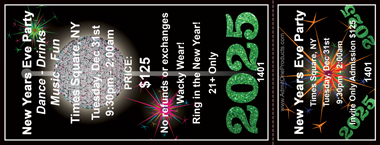 New Year&#039;s Ball Drop Full Color Ticket