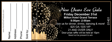 New Year&#039;s Night Celebration Full Color Raffle Ticket with Text
