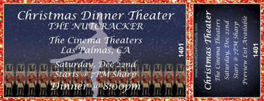 Nutcracker Ballerina Full Color Ticket