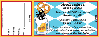 Oktoberfest Full Color Raffle Ticket
