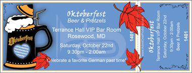 Oktoberfest Beer Stein Full Color Ticket