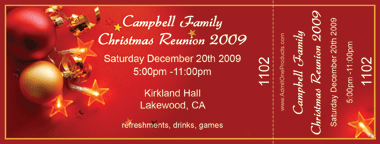 Christmas Ornaments Full Color Ticket with Text