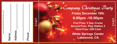 Christmas Ornaments Full Color Raffle Ticket with Text