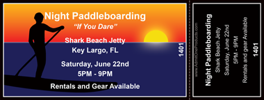Paddle Boarding Full Color Ticket