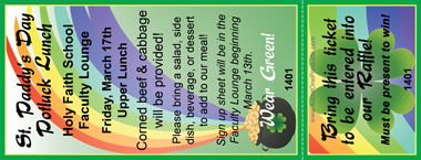 St. Patrick&#039;s Day Painted Rainbow Full Color Ticket