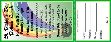 St. Patrick&#039;s Day Painted Rainbow Full Color Raffle Ticket