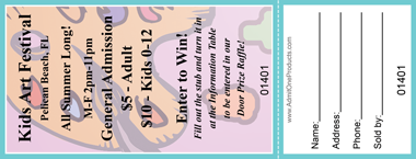 Paint Palette Full Color Raffle Ticket