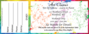Paint Splatter Full Color Raffle Ticket