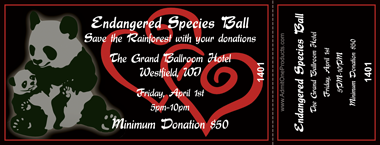 Panda Love Full Color Ticket