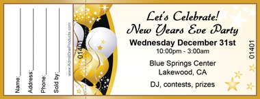 Party Balloons Full Color Raffle Ticket with Text