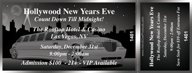 Party Limousine Full Color Ticket