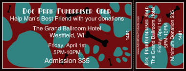 Paw Prints Full Color Ticket