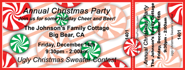 Peppermint Swirls Full Color Ticket