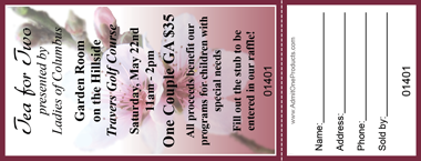 Pink Blossom Full Color Raffle Ticket