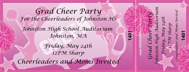 Pink Cheer Elements Full Color Ticket