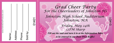 Pink Cheer Elements Full Color Raffle Ticket