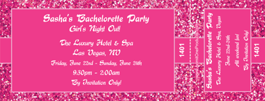 Pink Glitter Full Color Ticket