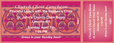 Pink Stained Glass Full Color Ticket