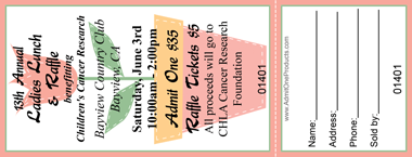 Pink Tulips Full Color Raffle Ticket