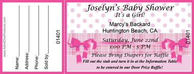 Pink Wrapping Full Color Raffle Ticket