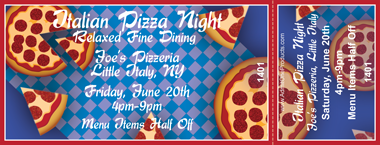 Pizza Party Full Color Ticket