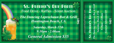 St. Patrick&#039;s Day Plaid Full Color Ticket