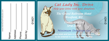 Playful Cats Full Color Raffle Ticket