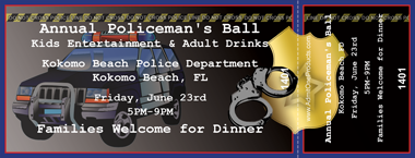 Police Badge Full Color Ticket