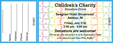 Puzzle Pieces Full Color Raffle Ticket