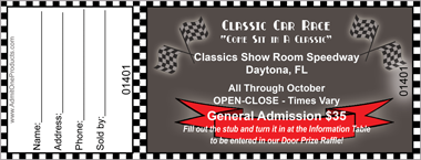 Racing Flags Full Color Raffle Ticket