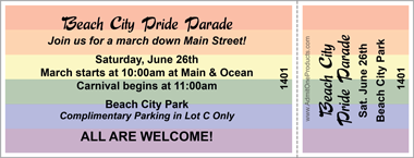 Rainbow 1 Medium Full Color Ticket with Text