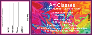 Rainbow Waves Full Color Raffle Ticket