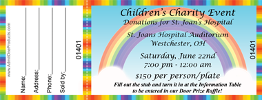Rainbow in the Sky Full Color Raffle Ticket