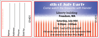 Red, White, and Blue Full Color Raffle Ticket
