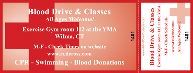 Red Cross Full Color Ticket