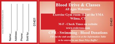 Red Cross Full Color Raffle Ticket