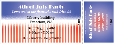 Red, White, and Blue Full Color Ticket