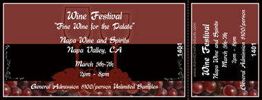 Red Wine Grapes Full Color Ticket