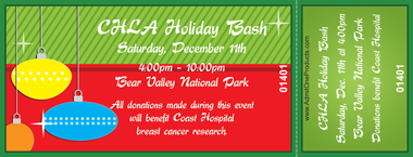 Retro Christmas Full Color Ticket