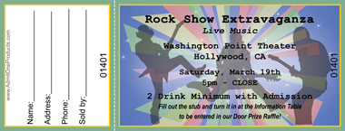 Rock Band Full Color Raffle Ticket