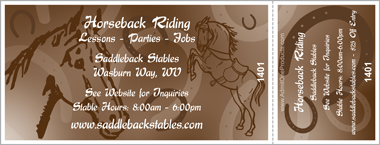 Saddle Up Full Color Ticket