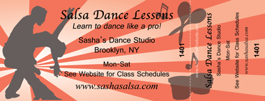 Salsa Dance Full Color Ticket