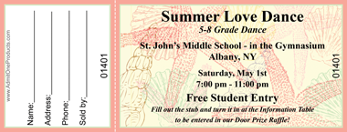 Sandy Seashells Full Color Raffle Ticket