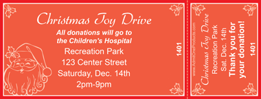 Santa Claus Full Color Ticket with Text