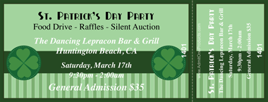 Shamrocks and Stripes Full Color Ticket