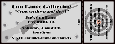 Shooting Range Full Color Ticket