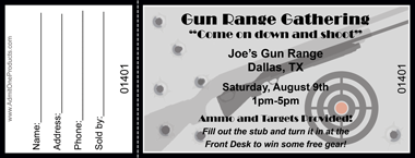 Shooting Range Full Color Raffle Ticket