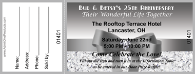 Silver Bow Full Color Raffle Ticket