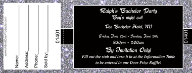 Silver Glitter Full Color Raffle Ticket
