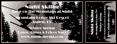 Ski Jump Full Color Ticket